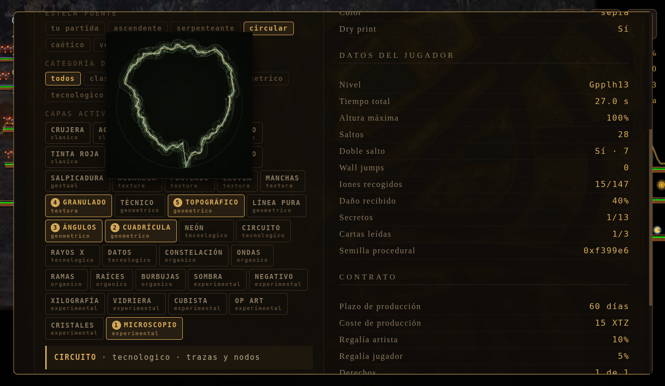 Configurador de estilos de grabado de CRUJERA